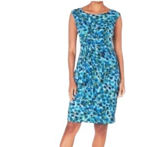 Connected Apparel Bubble Print Faux Wrap Dress